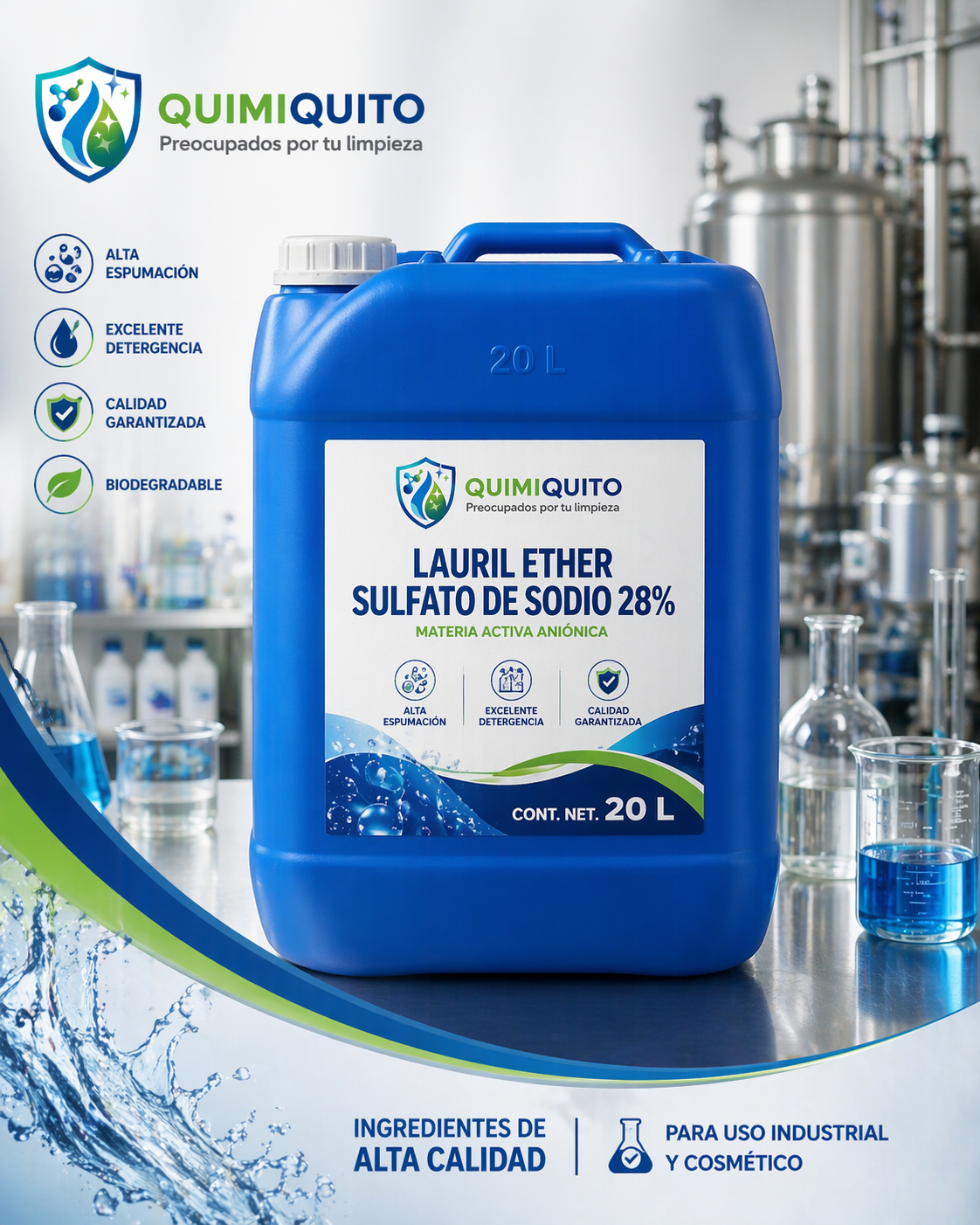 Lauril Ether Sulfato de Sodio 28% (20Lts)